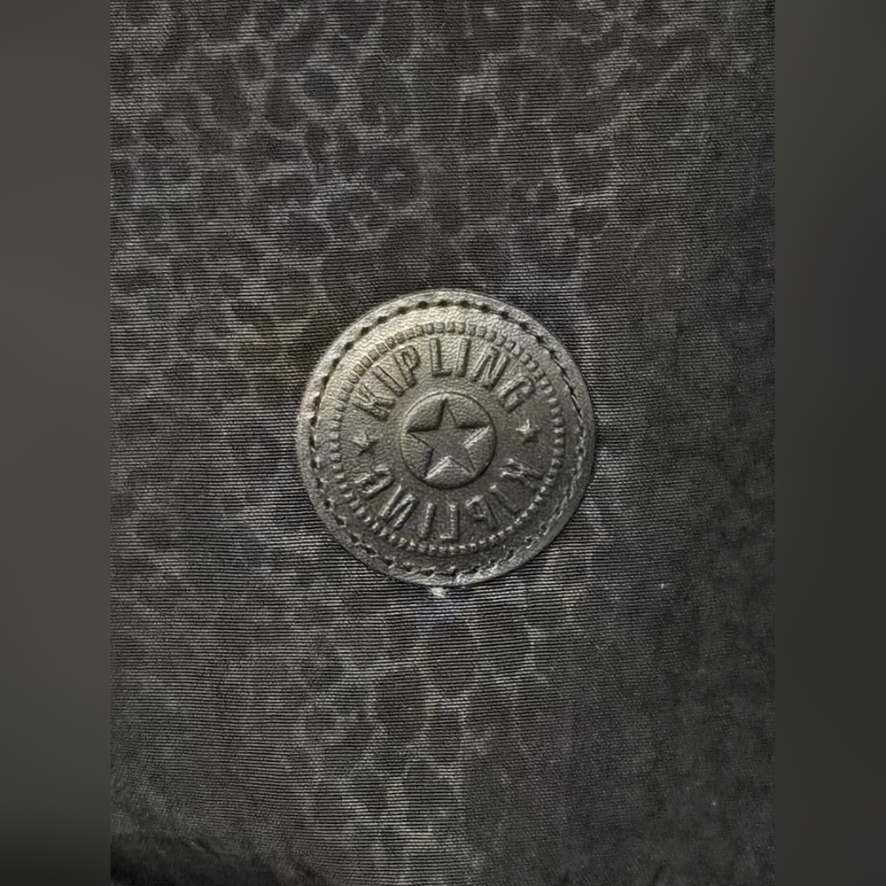 Kipling Black Leopard Fullsize Backpack - Picture 2 of 5